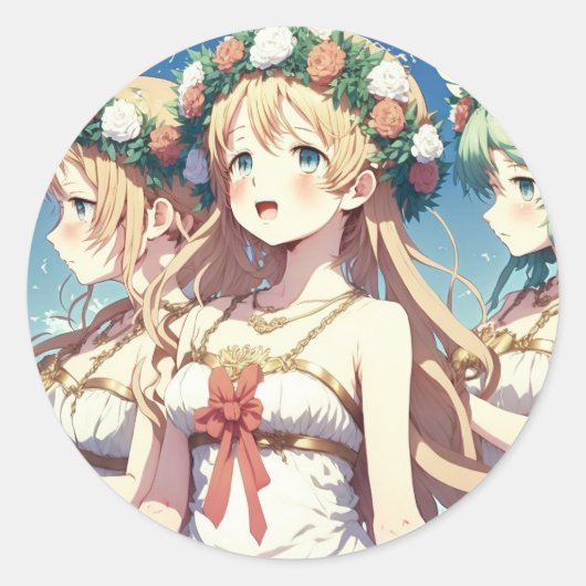 Sticker Rond Choeur d'anime (Devant)