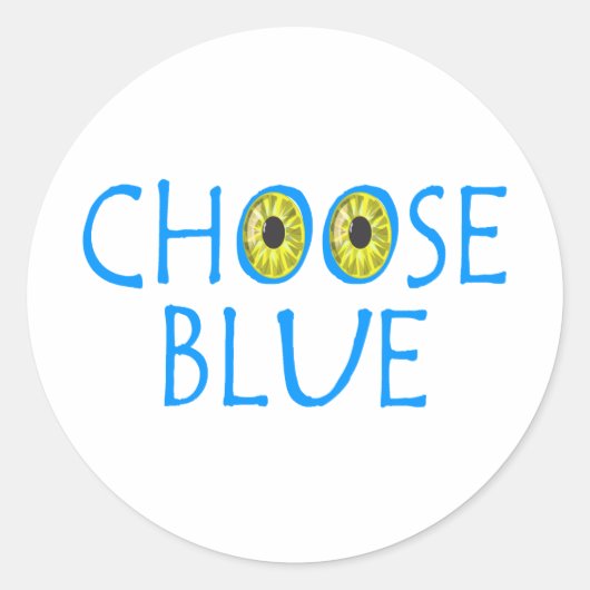 Sticker Rond Choisir bleu (Devant)