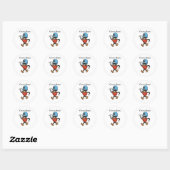 Sticker Rond Choisir heureux avec pilule super caractère design (Feuille)