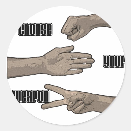 Sticker Rond choisir votre arme (Devant)