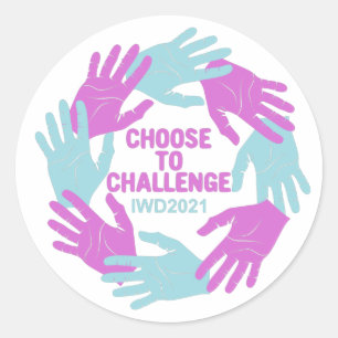 Sticker Rond Choisissez de contester la Journée internationale 