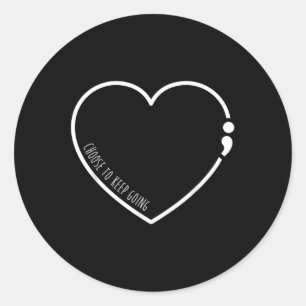 Sticker Rond Choisissez de continuer, Prévention du suicide poi