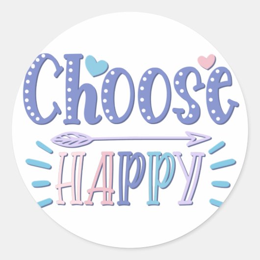 Sticker Rond Choisissez Happy stay positif choisissant d'être h (Devant)