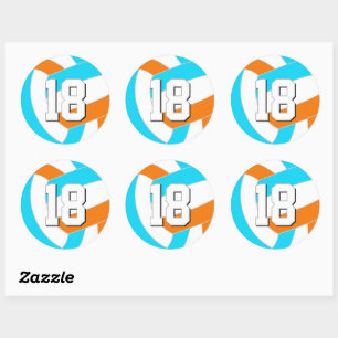 Sticker Rond choisissez TOUTES les couleurs de maillot de volle