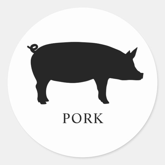 Sticker Rond Choix de repas de porc (Devant)