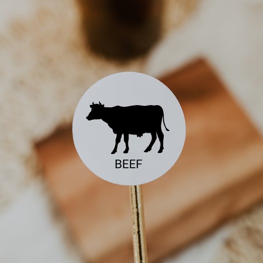 Sticker Rond Choix de repas Mariage de boeuf