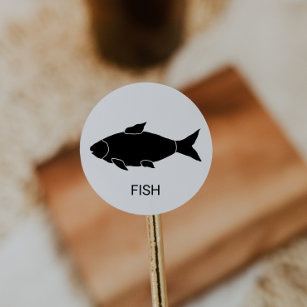 Sticker Rond Choix de repas Mariage de poisson