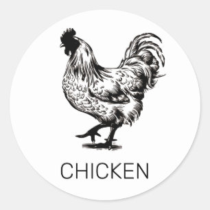Sticker Rond Choix de repas pour Mariage de poulet personnalisé