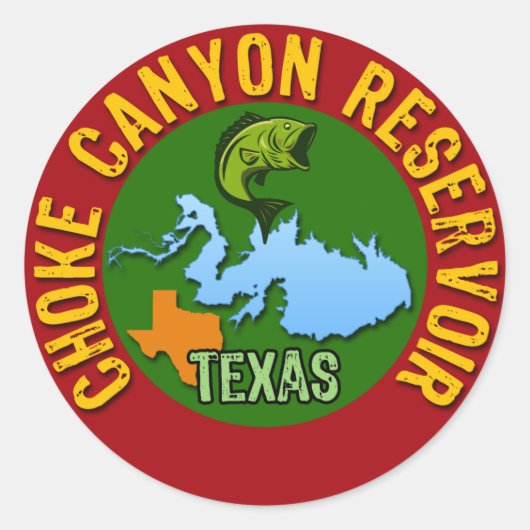 Sticker Rond Choke Canyon Réservoir, Texas (Devant)
