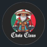Sticker Rond Cholo Christmas - Cholo Claus - Fun Mexican Père N<br><div class="desc">Cholo Christmas - Cholo Claus - Fun Mexican Père Noël</div>