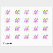 Sticker Rond Chomby rose (Feuille)