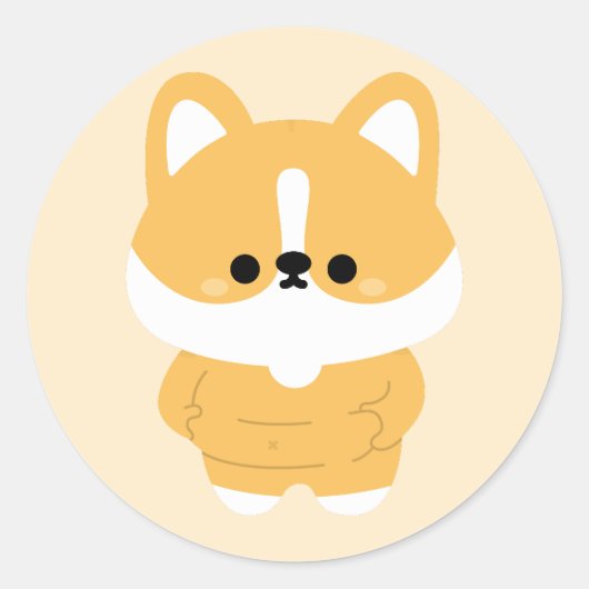 Sticker Rond Chonky Corgi (Devant)