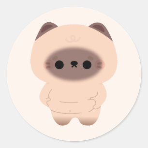 Sticker Rond Chonky Siamese