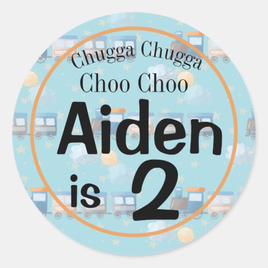 Sticker Rond Choo choo anniversaire garçon fête (Devant)