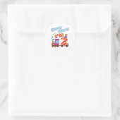 Sticker Rond Choo Choo I m 2 2e train d'anniversaire (Sac)