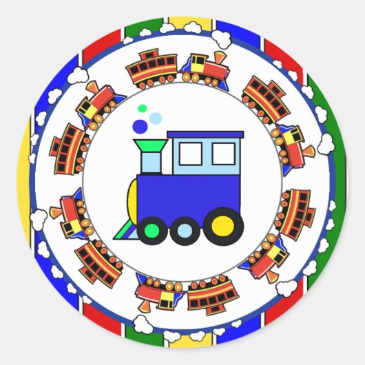 Sticker Rond Choo Choo Train Premier Baby shower Anniversaire (Devant)