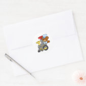 Sticker Rond Choo Choo Train Teddy Bear (Enveloppe)