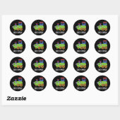 Sticker Rond Choo-cumber Funny Concombre Pun de Concombre Dark  (Feuille)