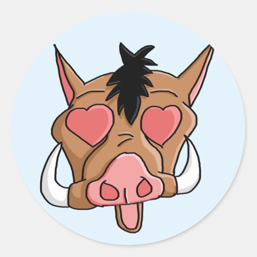 Sticker Rond Chop de porc de Lovestruck Emoji (Devant)