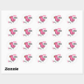Sticker Rond Chope rose 2 (Feuille)