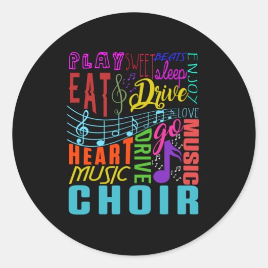 Sticker Rond Chorale Chorus Choral Music Conducteur Cadeau (Devant)