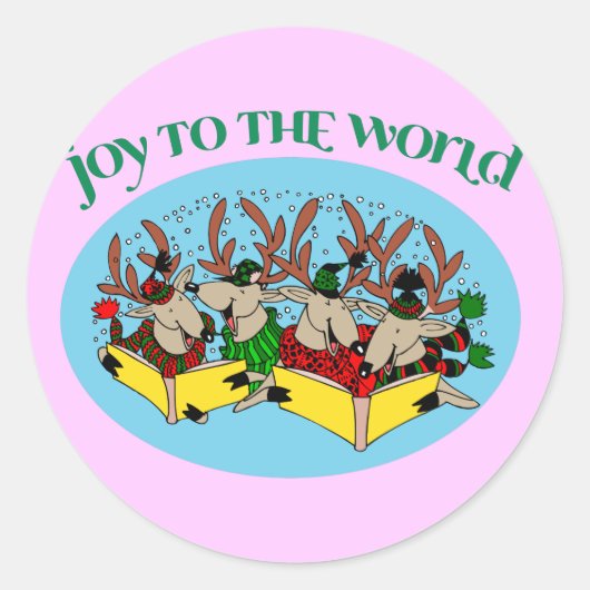 Sticker Rond Chorale Reindeer - Joy to the World (Devant)