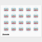 Sticker Rond Chose Un Chose Deux Choses de Fête (Feuille)