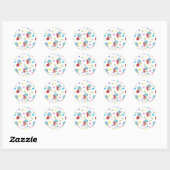 Sticker Rond Chose Une Chose Deux Chaussures Hoppy Motif (Feuille)