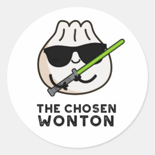 Sticker Rond Chosen Wonton Funny Food Pun