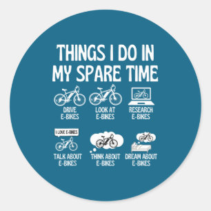 Sticker Rond Choses de amateur de vélo électrique de rechange