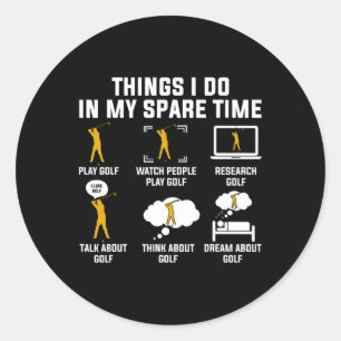 Sticker Rond Choses que je fais dans mon temps libre Je joue au