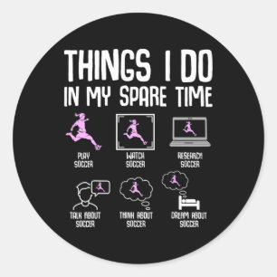 Sticker Rond Choses que je fais pendant mon temps libre Footbal