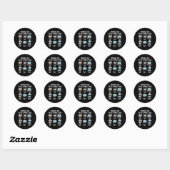 Sticker Rond Choses que je fais pendant mon temps libre Moutons (Feuille)