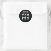 Sticker Rond Choses que je fais pendant mon temps libre Moutons (Sac)