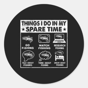 Sticker Rond Choses que je fais pendant mon temps libre Pêche d