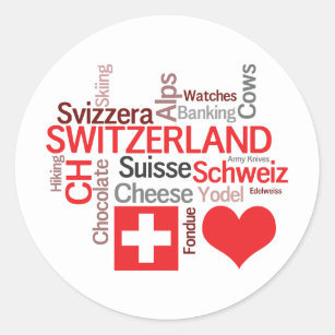 Sticker Rond Choses suisses préférées - amour Suisse d'I