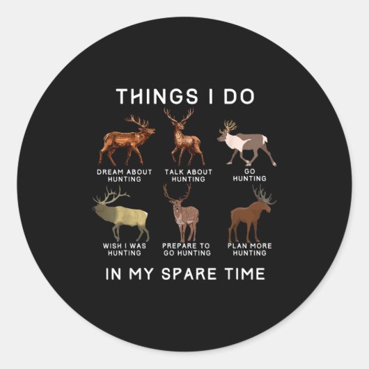 Sticker Rond Choses Temps Libre Élan Cerf (Devant)