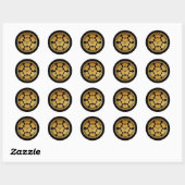 Sticker Rond Chosokabe Kamon Nanatsu Katabami en or (Feuille)