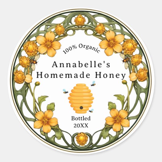 Sticker Rond Chou maison Art nouveau (Devant)