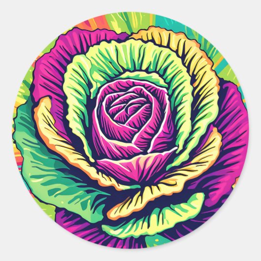 Sticker Rond Chou Vivant Pop Art (Devant)