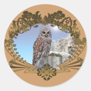 Sticker Rond Chouette