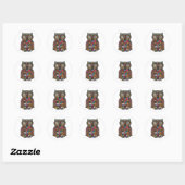 Sticker Rond Chouette à écaille (Feuille)
