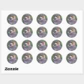 Sticker Rond Chouette à grande corne (Feuille)