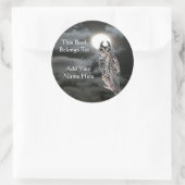 Sticker Rond Chouette à plaque à bois (Sac)