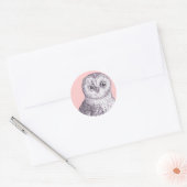 Sticker Rond Chouette adorable - Chouette tachetée ou barrée (Enveloppe)