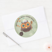 Sticker Rond Chouette biscuits de Noël biscuits maison gâteries (Enveloppe)