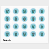 Sticker Rond Chouette blanche (Feuille)