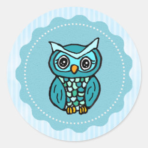 Sticker Rond Chouette blanche