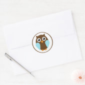 Sticker Rond Chouette bleue (Enveloppe)