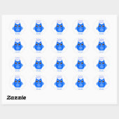 Sticker Rond Chouette bleue (Feuille)